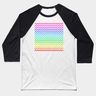 Rainbow Chevron pattern black Baseball T-Shirt
